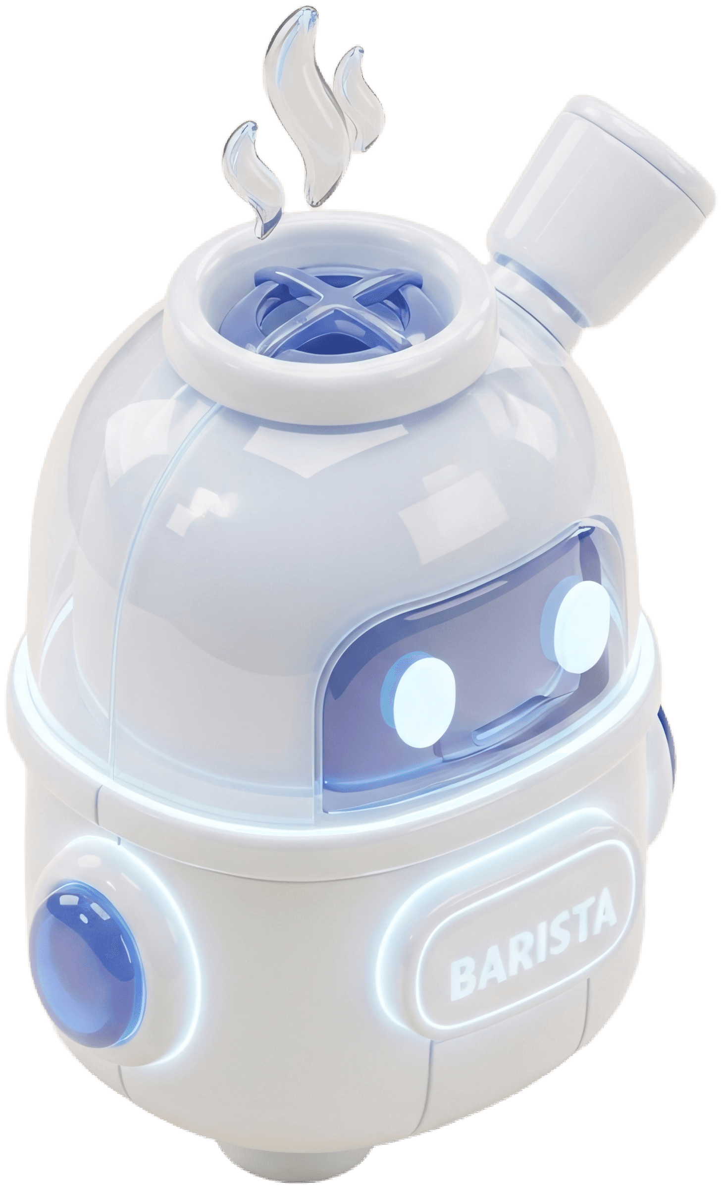 Poble barista robot mascot
